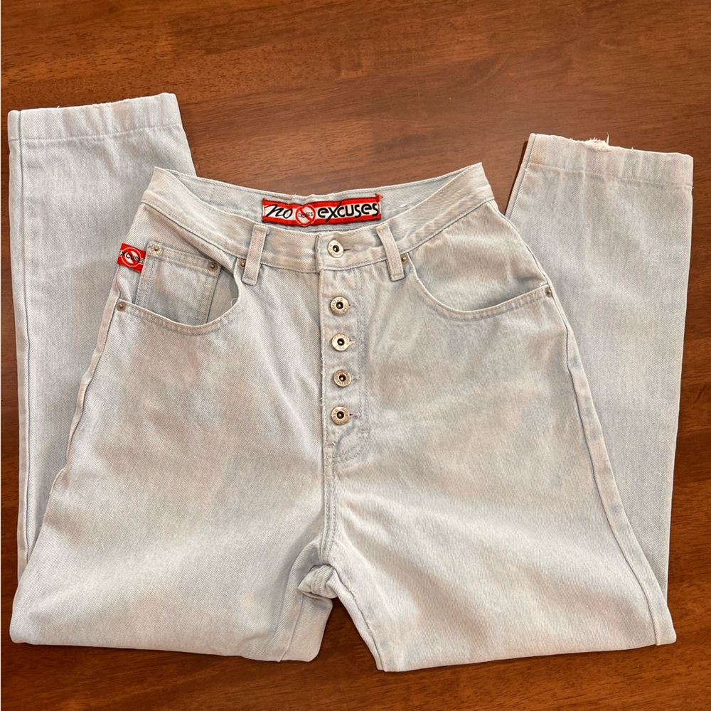 Vintage 90s No Excuses Femme Fatale Iconic High Rise Button Fly Mom Jeans 9/10
